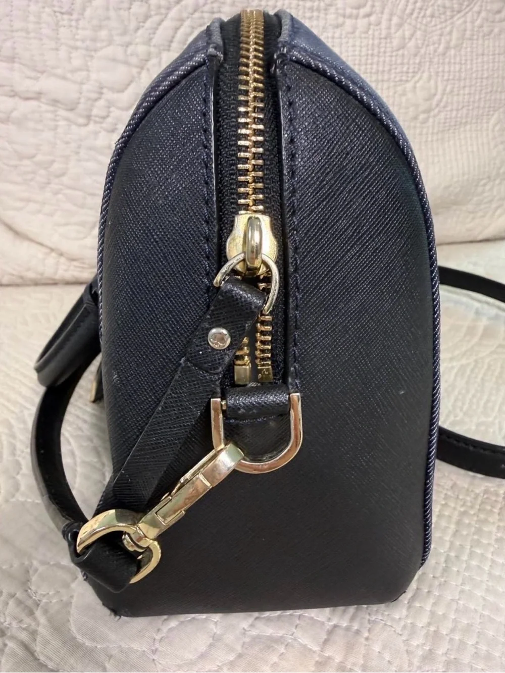 Kate Spade Cameron Street Pearl & Crystal Embellished Denim Satchel/Crossbody